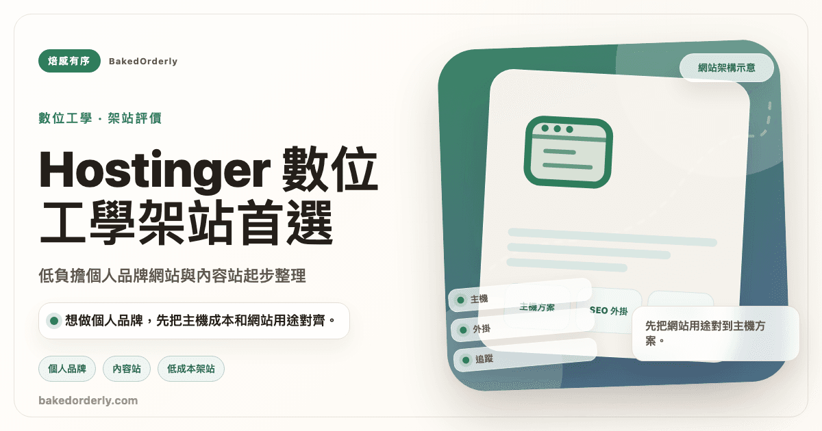 Hostinger WordPress 架站教學 2026 方案比較封面圖