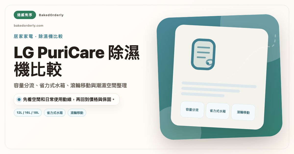 LG PuriCare 除濕機 12L、16L、18L 容量比較封面圖