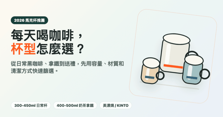 馬克杯推薦 2026 咖啡杯、陶瓷杯與玻璃杯選購封面圖