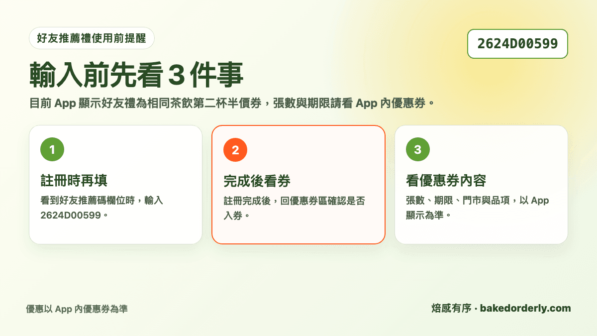 天仁茗茶推薦碼輸入前的註冊與優惠券確認提醒