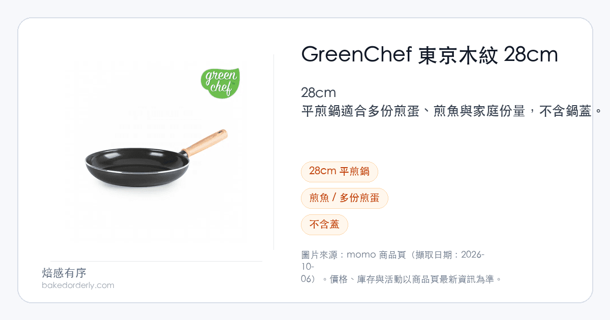GreenChef 東京木紋 28cm 陶瓷不沾平煎鍋商品來源卡
