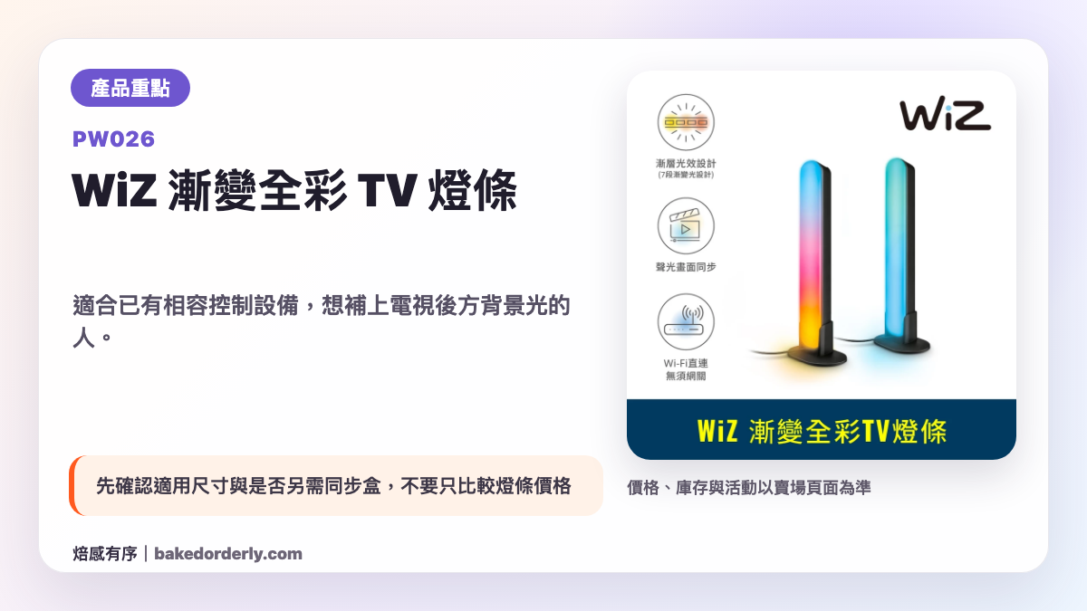 Philips WiZ PW026 漸變全彩 TV 燈條產品重點圖