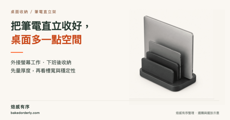 筆電直立架選購指南，筆電與平板直立收納情境示意